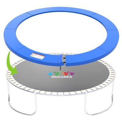 WOCARKS Trampoline Pad, 10ft 12ft 14ft 15ft 16ft Trampoline Replacement Safety Pad, Waterproof and Tear-Resistant Safety Spring Cover Round Frame Pad (Blue) (Blue, 10FT)