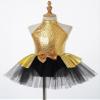 Sinleey Girls Kids Sequins Halter Neck Ballet Dance Leotard Layer Tutu Dress Ballerina Princess Performance Costume Yellow A 14 Years view 3