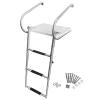 Marine Stainless Steel Pontoon Ladder Marine Yacht/Pontoon/Dock Boat Ladder, with Swimming Platform & Handles, 3 Step Removable Stainless Steel Telescoping Ladder, Swimming Pool Ladder view 1