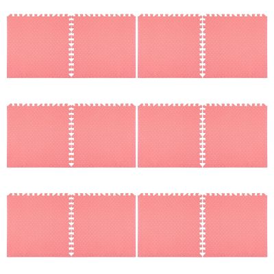 Altsuceser 12Pcs Foam Floor Tiles, EVA Foam Mat, Kids Play Mat for Floor, Interlocking Floor Mats, Extra Thick Floor Exercise Mat for Home Gym Workout Equipment Red