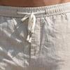 SWJGLITTR Men's Linen Gym Yoga Shorts High Waist Lightweight Workout Men Short Summer Beach Drawstring Casual Shorts (Beige,Medium) view 3