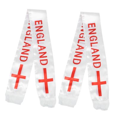 WHAMVOX 2pcs England Soccer Fans Knit Scarf for Football Games Cheering and Support for Festivals and Live Events Satin Material Comfortable Wear