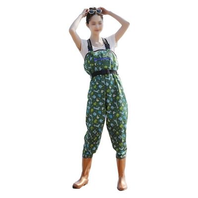 Chest Waders for Women, PVC Waterproof Fishing Waders with Wading Belt and Boots,for Fishing & Hunting (Color : Green, Size : 37)