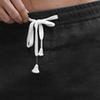 SWJGLITTR Men's Linen Gym Yoga Shorts High Waist Lightweight Workout Men Short Summer Beach Drawstring Casual Shorts (Black,Large) view 3