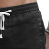 SWJGLITTR Men's Linen Gym Yoga Shorts High Waist Lightweight Workout Men Short Summer Beach Drawstring Casual Shorts (Black,Large) view 4
