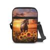 TODIYADDU Brown Horse Sunflower Messenger Bag for Women Men Small Crossbody Purse with Adjustable Strap Travel Shoulder Bag for Phone Books Passport Cards Lightweight Handbags for Friends Nice Gifts view 2