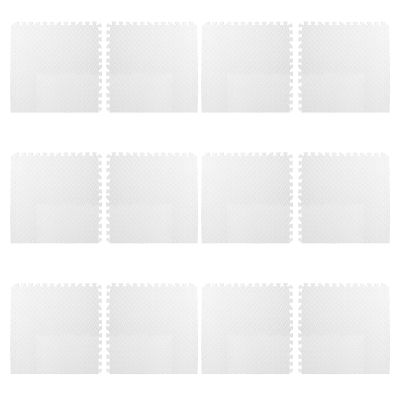 Altsuceser 12Pcs Foam Floor Tiles, EVA Foam Mat, Kids Play Mat for Floor, Interlocking Floor Mats, Extra Thick Floor Exercise Mat for Home Gym Workout Equipment White