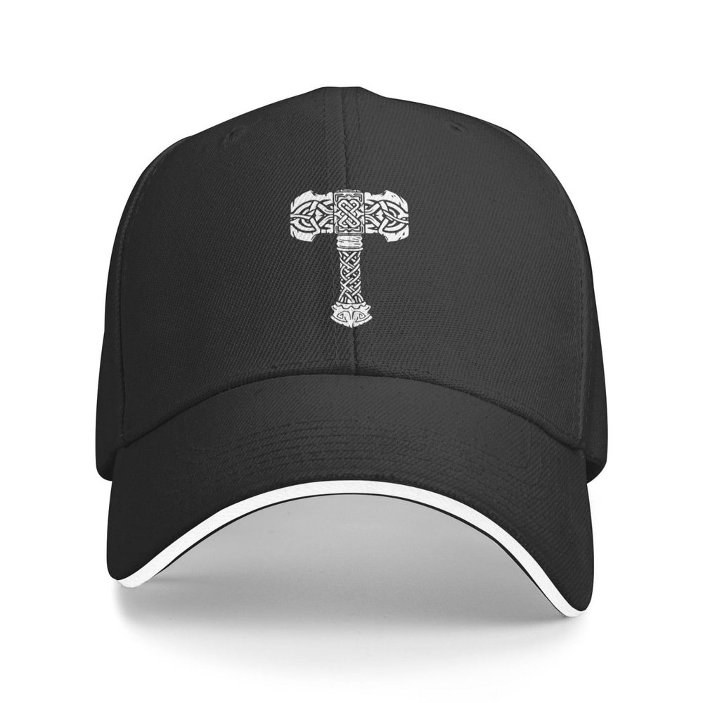 GEZHONU Thors Hammers Hat Adjustable Funny Sandwich Baseball Cap Curved Visor Men Women Black