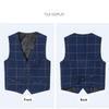 Fankeshi Boy's 4 Button Plaid Formal Suit Vest Dark Grey Plaid 14 view 4