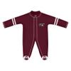 Creative Knitwear College Baby Infant Sports Shoe Footed Romper Long Sleeve- MIT Engineers Massachusetts Institute Logo, Maroon/White, Size 6-9 Months view 1