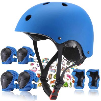 FOOKCIAN Kids Helmet,Toddler Skateboard Helmets for Ages 2-3-5-8-14 Years Boys Girls with Knee and Elbow Pads Wrist Guards fit Roller Skates,Skateboarding,Skating Scooter Adjustable Kids Helmet