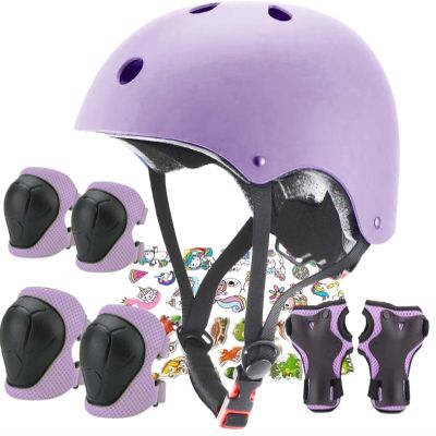 FOOKCIAN Kids Helmet,Toddler Skateboard Helmets for Ages 2-3-5-8-14 Years Boys Girls with Knee and Elbow Pads Wrist Guards fit Roller Skates,Skateboarding,Skating Scooter Adjustable Kids Helmet