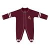 Creative Knitwear College Baby Infant Sports Shoe Footed Romper Long Sleeve- Arizona State Sun Devils Logo, Maroon/White, Size 6-9 Months view 1