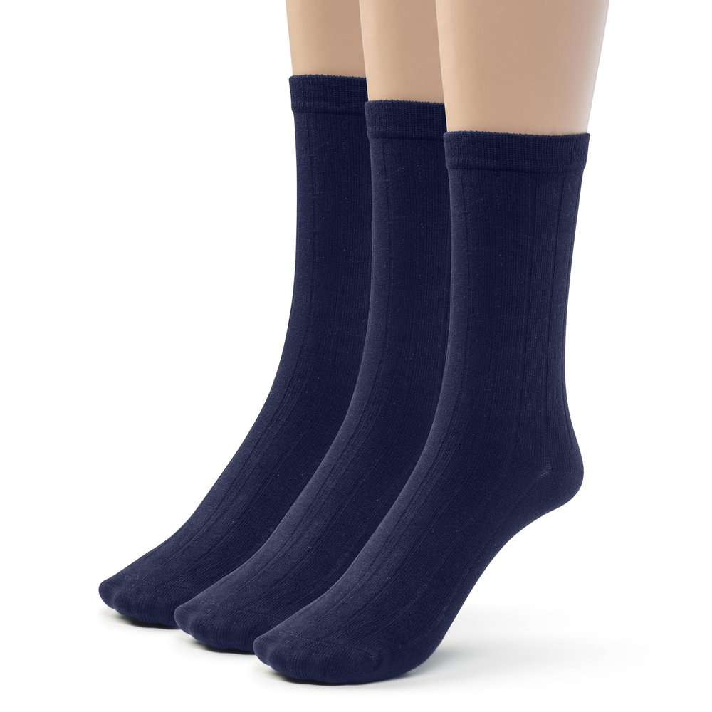 Silky Toes Viscose Bamboo School Uniform Dress Socks for Boys Girls, 3-6 Pk, Seamless Sensory Crew Socks for kids