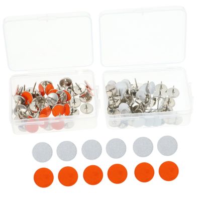 BESPORTBLE 50pieces Reflective Trail Markers Thumb Pins for Camping Driveways and Parking Lots Easy Installation Enhanced Visibility for Nighttime Use
