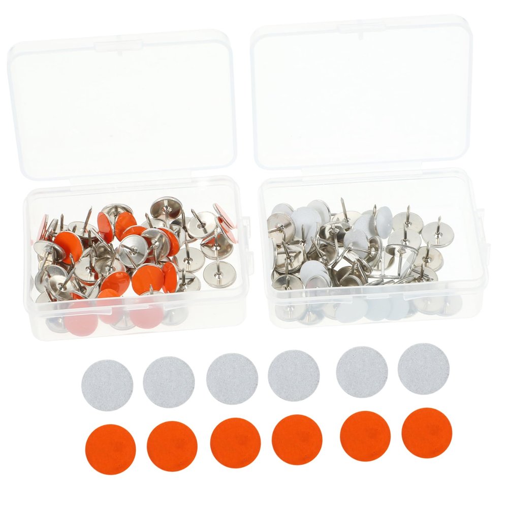 BESPORTBLE 50pieces Reflective Trail Markers Thumb Pins for Camping Driveways and Parking Lots Easy Installation Enhanced Visibility for Nighttime Use