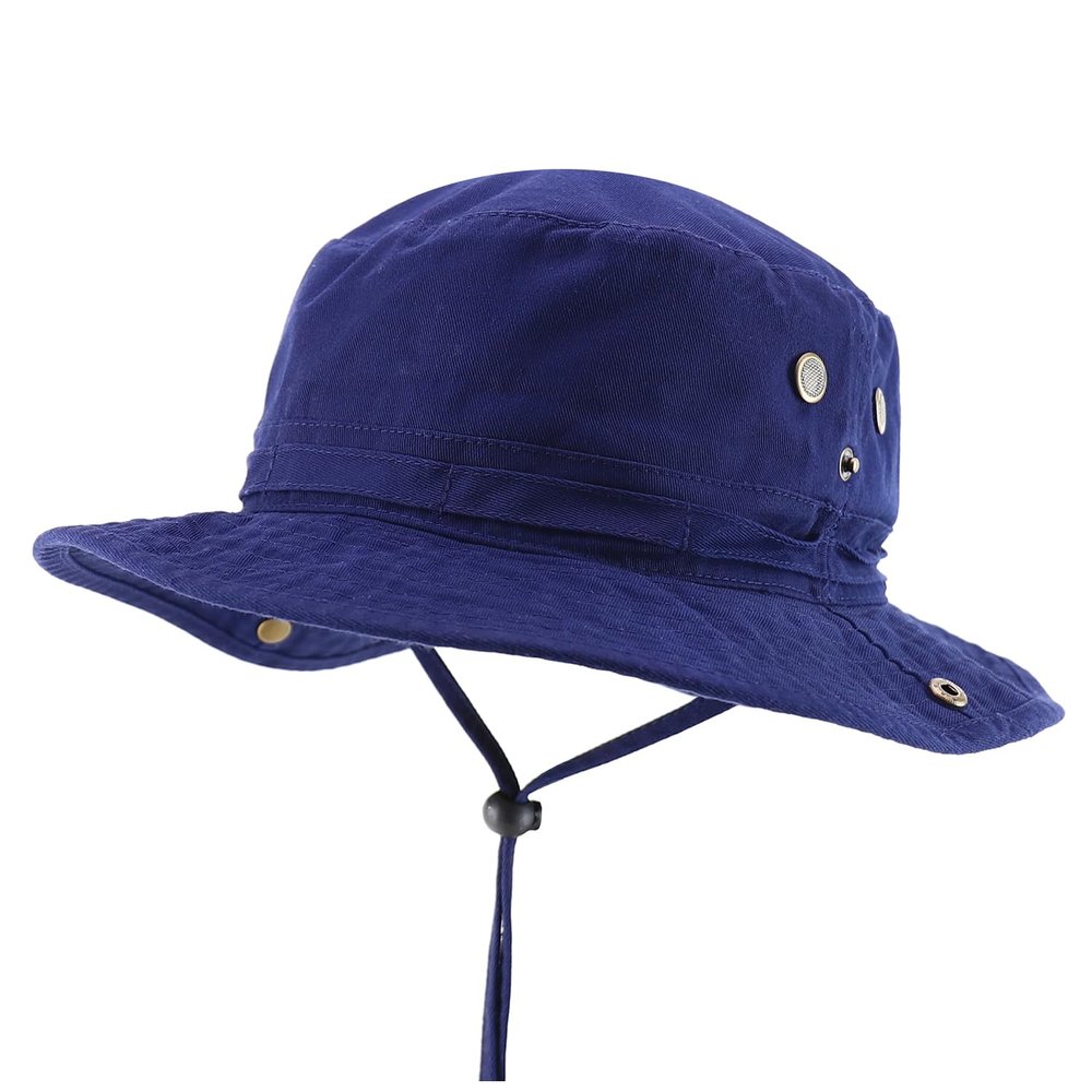Armycrew Big Oversized Jungle Boonie Bucket Hat with Chin String Fits Upto XXXL - Navy - XL-2XL