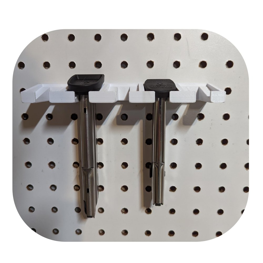 Hammy3DPrints Mount for S&W M&P 22 Mags - Pegboard/Metal Pegboard/Skadis/etc. | Magazine Holder Storage Rack (Non-Compact: Secure Wall)