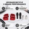 VBESTLIFE Aluminum Alloy V Brake Extension Seat, 1 Pair Folding V Brake Conversion Seat for 14 to 16 Inch to 16 to 18 Inch Wheel Upgrade Bicycle Brake Adapter Red view 4
