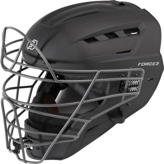 FORCE3 PRO GEAR Defender XS3 Catchers Helmet Matte (Black/Graphite, Large)