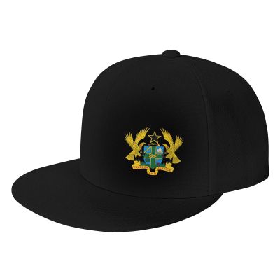 ZKLCRYTR Coat of arms of Ghana Baseball Cap Snapback Trucker Hat for Men Women Flat Bill Hats Black