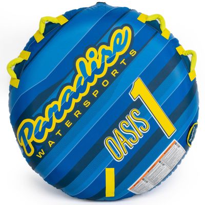 NorEast Outdoors Paradise Water Sports - Oasis Towable Tube for Boating - 1 Rider, Blue/Yellow