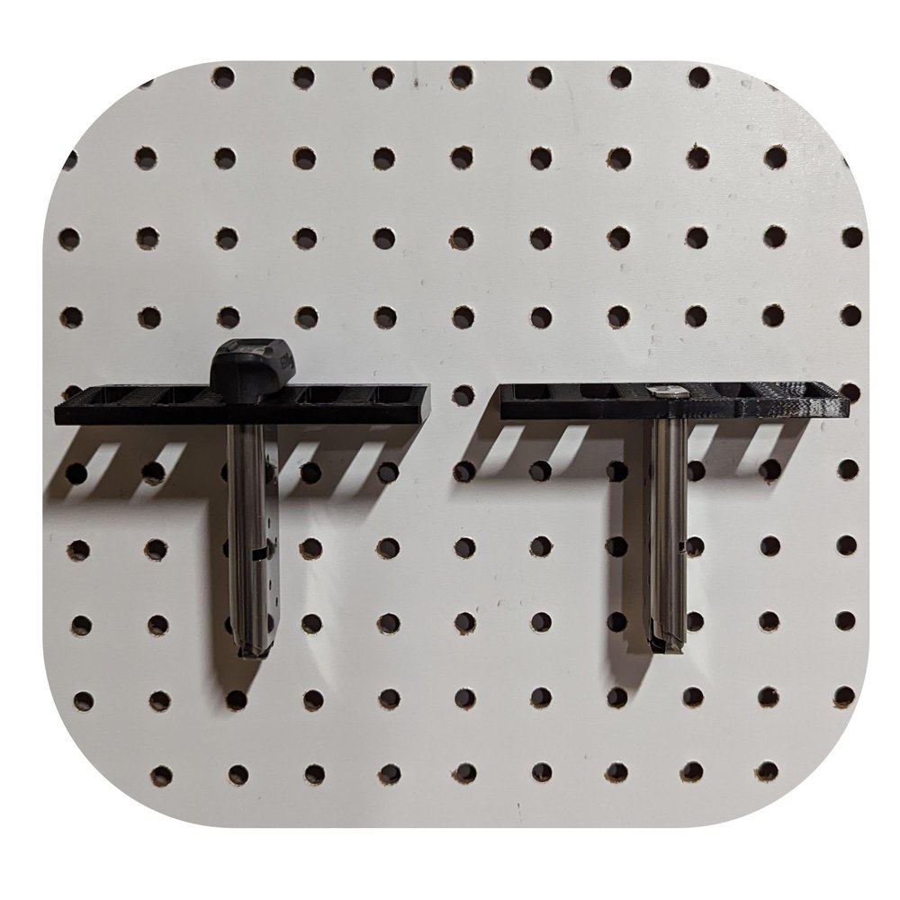 Hammy3DPrints Mount for Sig P238 Mags - Pegboard/Metal Pegboard/Skadis/etc. | Magazine Holder Storage Rack (Non-Metal Pegboard)