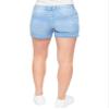 Royalty For Me Women's Wannabettabutt Side Slit Hem Denim Shorts Deal, Light Blue Rips, 10 view 3