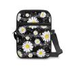 TODIYADDU Daisy Flower Messenger Bag for Women Crossbody Purse Music Notes Shoulder Bag with Zipper Closure Waterproof Travel Sling Bag for Watch Cards Keys Lipstick Small Cell Phone Purse Wallet view 2