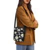 TODIYADDU Daisy Flower Messenger Bag for Women Crossbody Purse Music Notes Shoulder Bag with Zipper Closure Waterproof Travel Sling Bag for Watch Cards Keys Lipstick Small Cell Phone Purse Wallet view 4