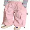 BINIDUCKLING Girls Wide Leg Parachute Pants Kids 6-7 Light Pink view 1