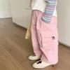 BINIDUCKLING Girls Wide Leg Parachute Pants Kids 6-7 Light Pink view 2