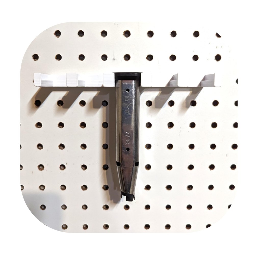 Hammy3DPrints Mount for 2011 Mags - Pegboard/Metal Pegboard/Skadis/etc. | Magazine Holder Storage Rack (Black, Wall Control/Gun Pegboard)