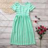 AIMAOMI Girl's Short Sleeve Striped Print Loose Casual Long Maxi Dress with Pockets 4~12 Years Summer (Green, 4-5 Years) view 3