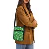 TODIYADDU Four Leaf Clover Shoulder Bag for Women Crossbody Sling Bag St. Patrick's Day Messenger Bag Small Cell Phone Purse Holder Wallet Portable Handbags for Notebook Keys Cards Nice Chest Bag view 4