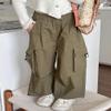 BINIDUCKLING Girls Wide Leg Parachute Pants Kids 6-7 Dark Oliver Green view 2