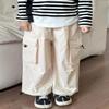 BINIDUCKLING Girls Wide Leg Parachute Pants Kids 6-7 Beige view 2