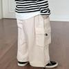 BINIDUCKLING Girls Wide Leg Parachute Pants Kids 6-7 Beige view 3
