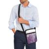 TODIYADDU Purple Marble Print Shoulder Bag for Women Crossbody Sling Bag Fashion Messenger Bag Small Cell Phone Purse Holder Wallet Portable Handbags for Notebook Keys Cards Nice Chest Bag Gifts view 3