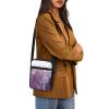 TODIYADDU Purple Marble Print Shoulder Bag for Women Crossbody Sling Bag Fashion Messenger Bag Small Cell Phone Purse Holder Wallet Portable Handbags for Notebook Keys Cards Nice Chest Bag Gifts view 4