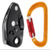 PETZL NEOX Belay Device with Sm'D Twist-Lock Carabiner - Belay Device with Cam-Assisted Blocking for Sport, Trad, & Top-Rope Climbing - Black view 1