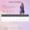 renvena Womens Glossy Gymnastics Leotard Dance Workout Outfits Sleeveless Bodysuit with Shorts Coffee X-Large view 4