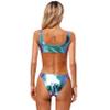 Linjinx Women's Metallic Bodysuit Shiny Sleeveless Swimwear Cut Out One-Piece Bathing Suits Blue Large view 2