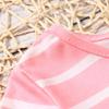 AIMAOMI Girl's Short Sleeve Striped Print Loose Casual Long Maxi Dress with Pockets 4~12 Years Summer (Pink, 7-8 Years) view 4