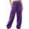 Camo Cargo Pants for Women Woman Clothes Plus Size Outfits Fleece Sweatpants Warm Baggy Pants Comfy Oversized Fall Joggers High Waisted Cotton Lounge with Pockets A2-Dark Purple view 2