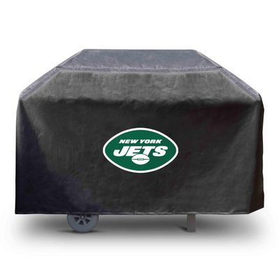 FANMATS 41163 NFL - New York Jets Rectangular Black Grill Cover - Fits 3 and 4 Burner Grills - 68in x 21in x 35in