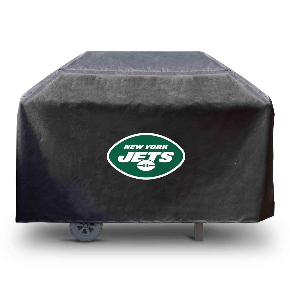 FANMATS 41163 NFL - New York Jets Rectangular Black Grill Cover - Fits 3 and 4 Burner Grills - 68in x 21in x 35in