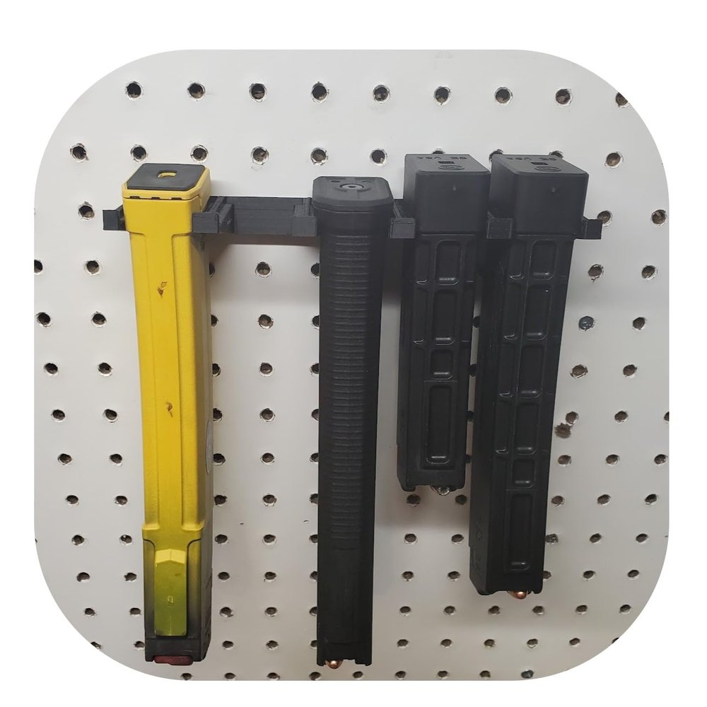 Hammy3DPrints Mount for CZ Scorpion 9mm Mags - Pegboard/Metal Pegboard/Skadis/etc. | Magazine Holder Storage Rack (Wall Control/Gun Pegboard)