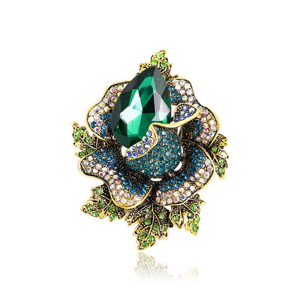 WCB1FPu Women's Brooch Individual Gender Pin Accessories Crystal Corsage Atmospheric Luxury High-end Coat Suit Pin Decoration (A)