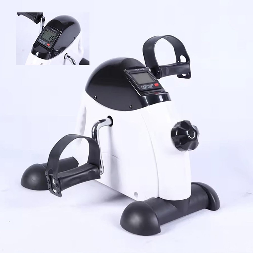 Mini Exercise Bike Pedal Exerciser Gym Fitness Leg Arm Training Adjustable Resistance with LCD Display Small Cycle Equipment for Home,Office,Elderly